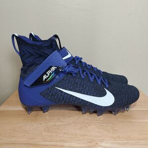 Nike Alpha Menace Elite 2 Flyknit Football Cleats Purple Black BV2077-011 Men 14